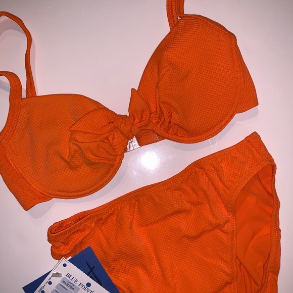 Other - NWT 90s Vintage Orange Bow Underwire Bikini Set